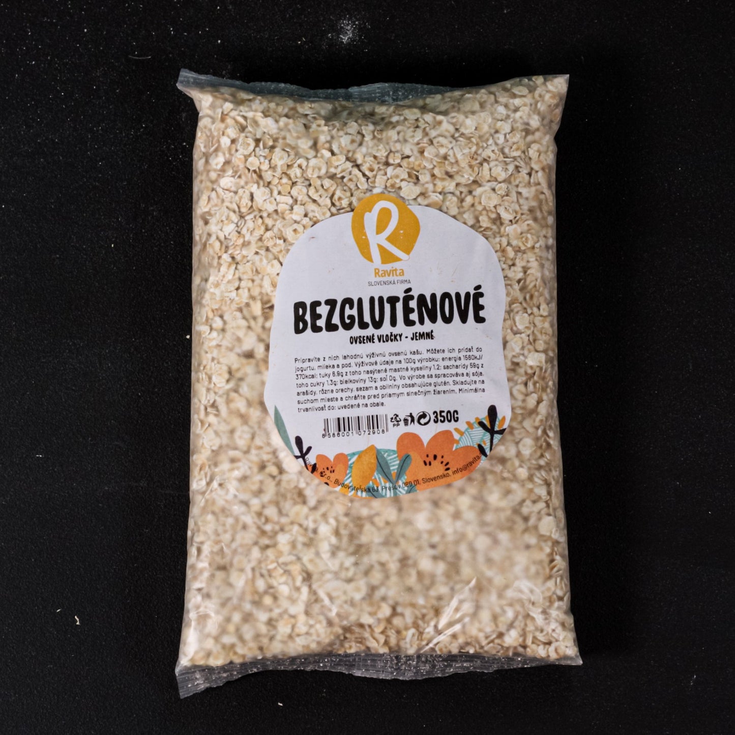 Bezgluténové ovsené vločky - jemné 350g (Ravita)