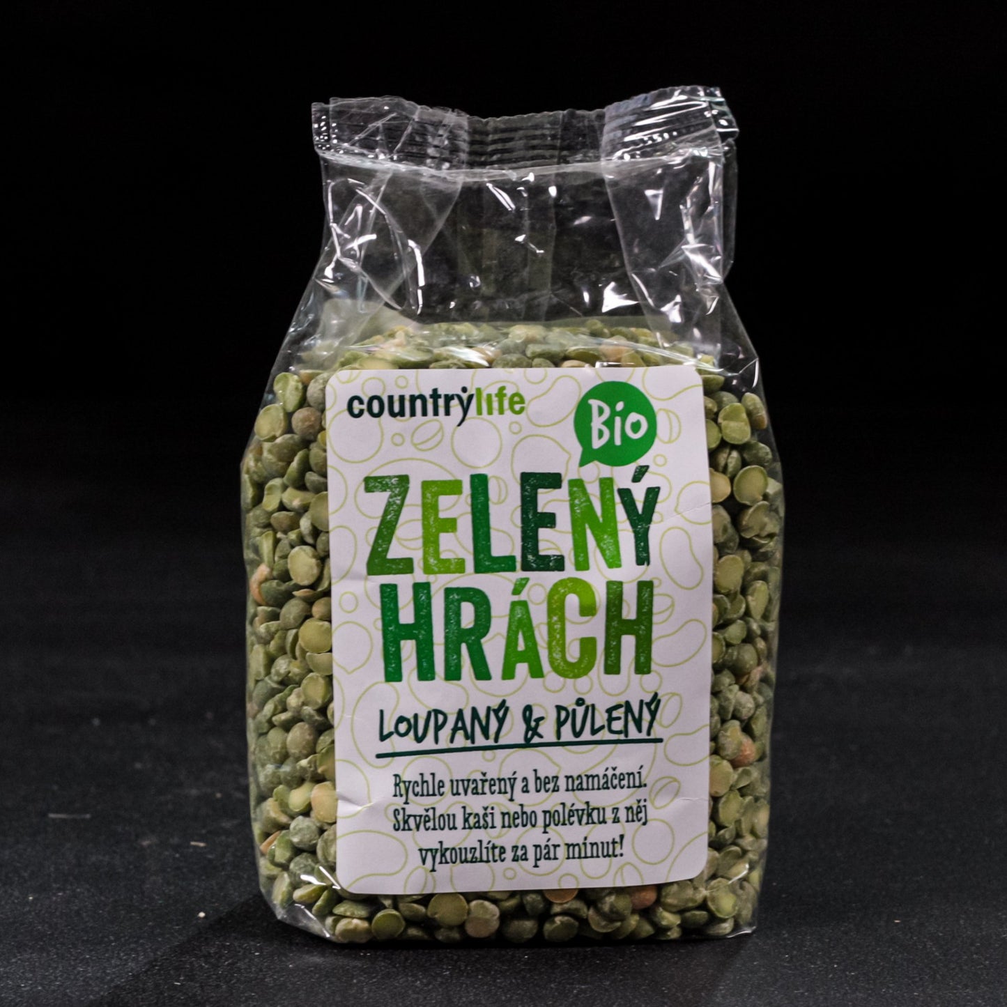 BIO hrach zelený - lúpaný a polený 500g