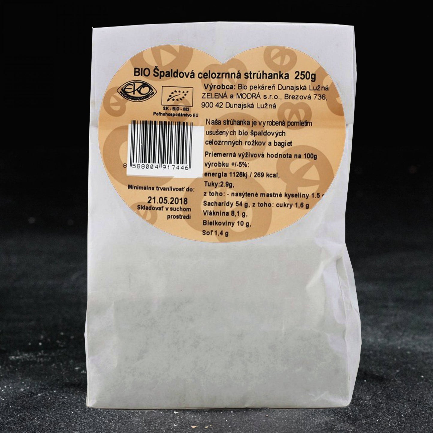 BIO strúhanka - špaldová, celozrnná 250g