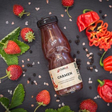 CARMEN jahodová chilli omáčka s exotickým korením 200ml