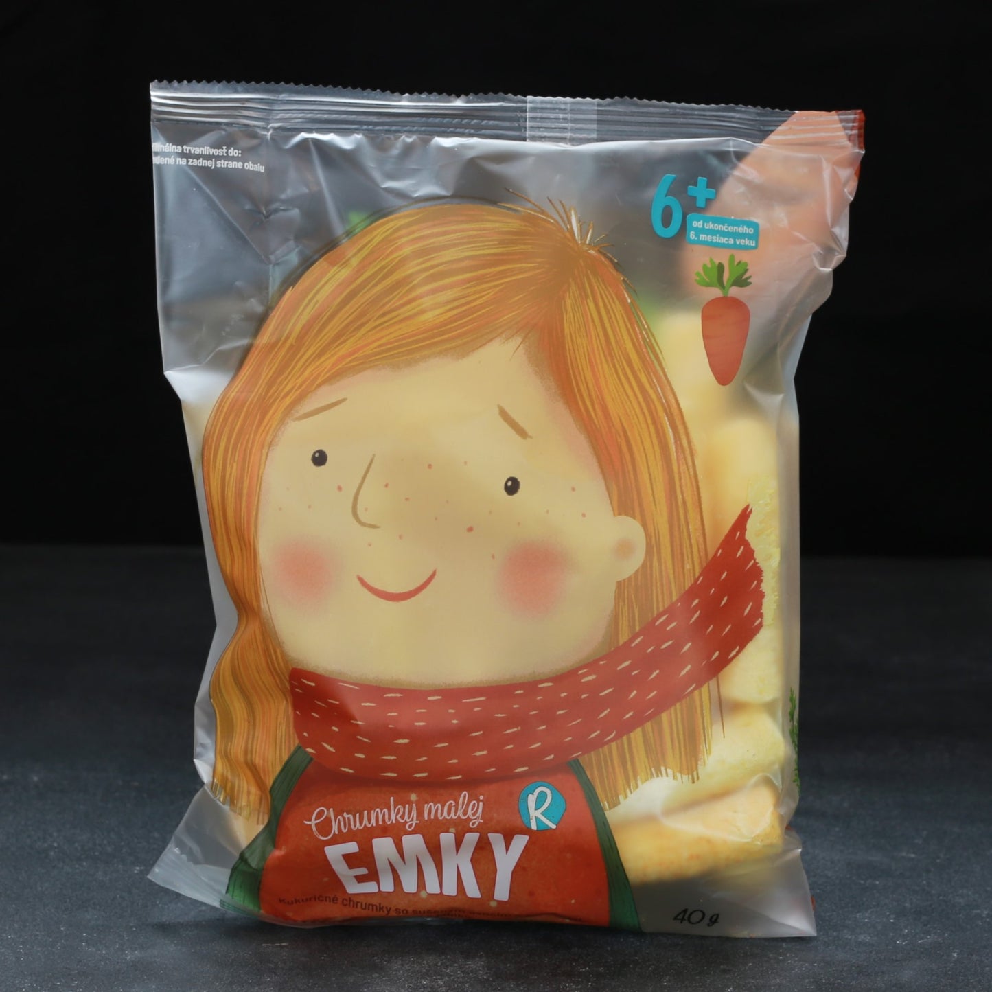 Chrumky malej Emky - kukuričné so sušenou mrkvou a jablkom 40 g