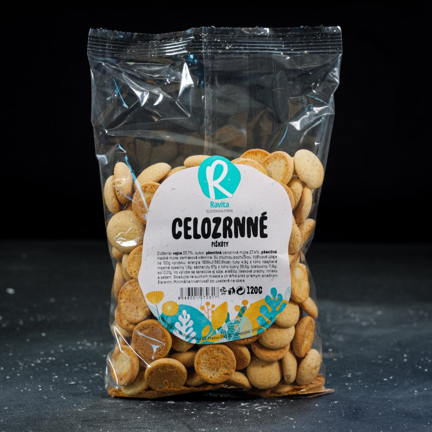 Piškóty - celozrnné s vlákninou 120g