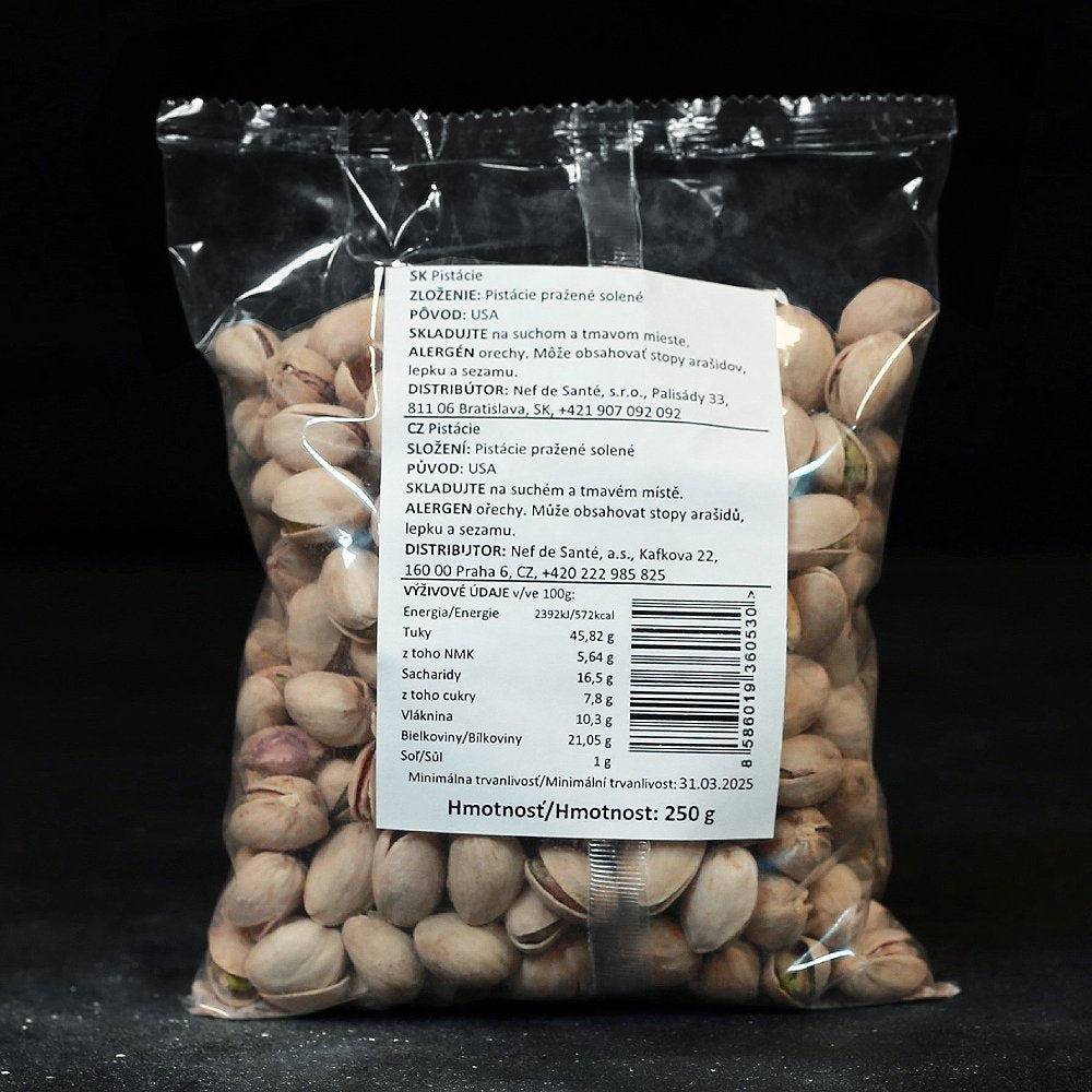 Pistácie - pražené, solené (v šupke) "Pistacia vera" 250g (NFDS)