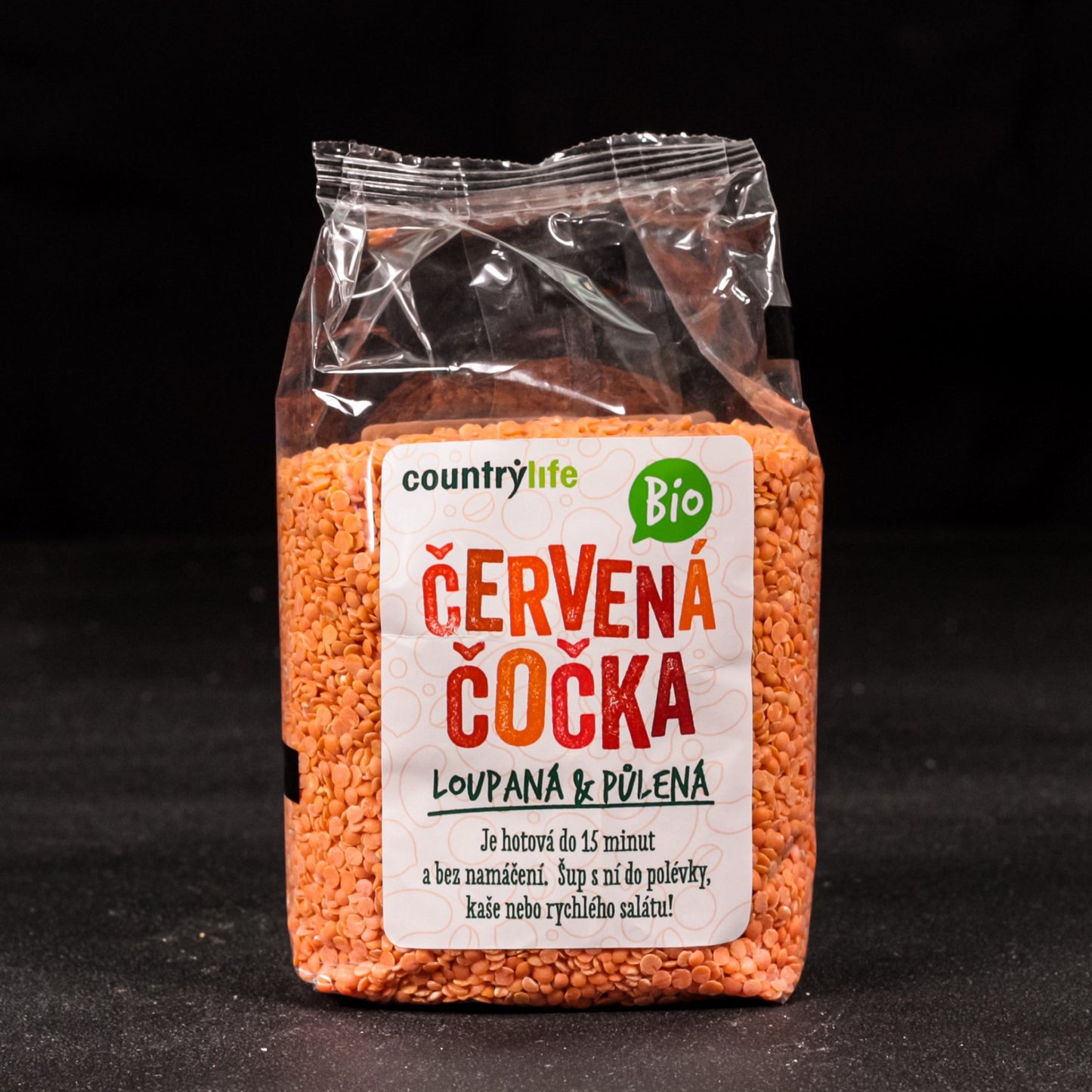BIO šošovica - červená, lúpaná & polená 500g