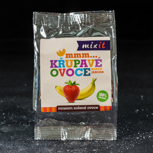 Lyofilizované ovocie do vrecka - Banán + Jahoda 23g