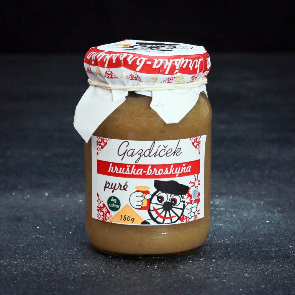 Hruškovo - broskyňový Gazdíček (pyré bez cukru) 180g