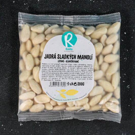 Jadrá sladkých mandlí - blanšírované 200g